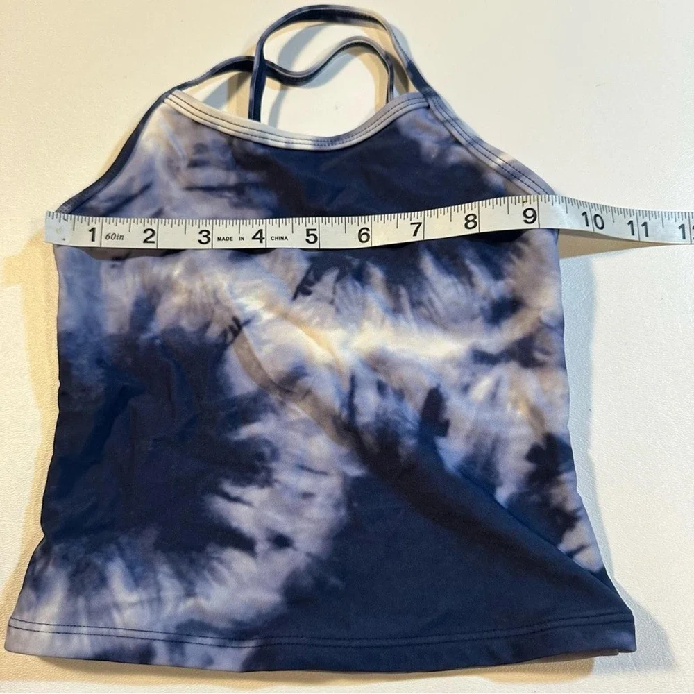 NWOT Kanu Surf‎ Girls Size 4T Blue Tie Dye Criss Cross Strap Tankini UPF 50